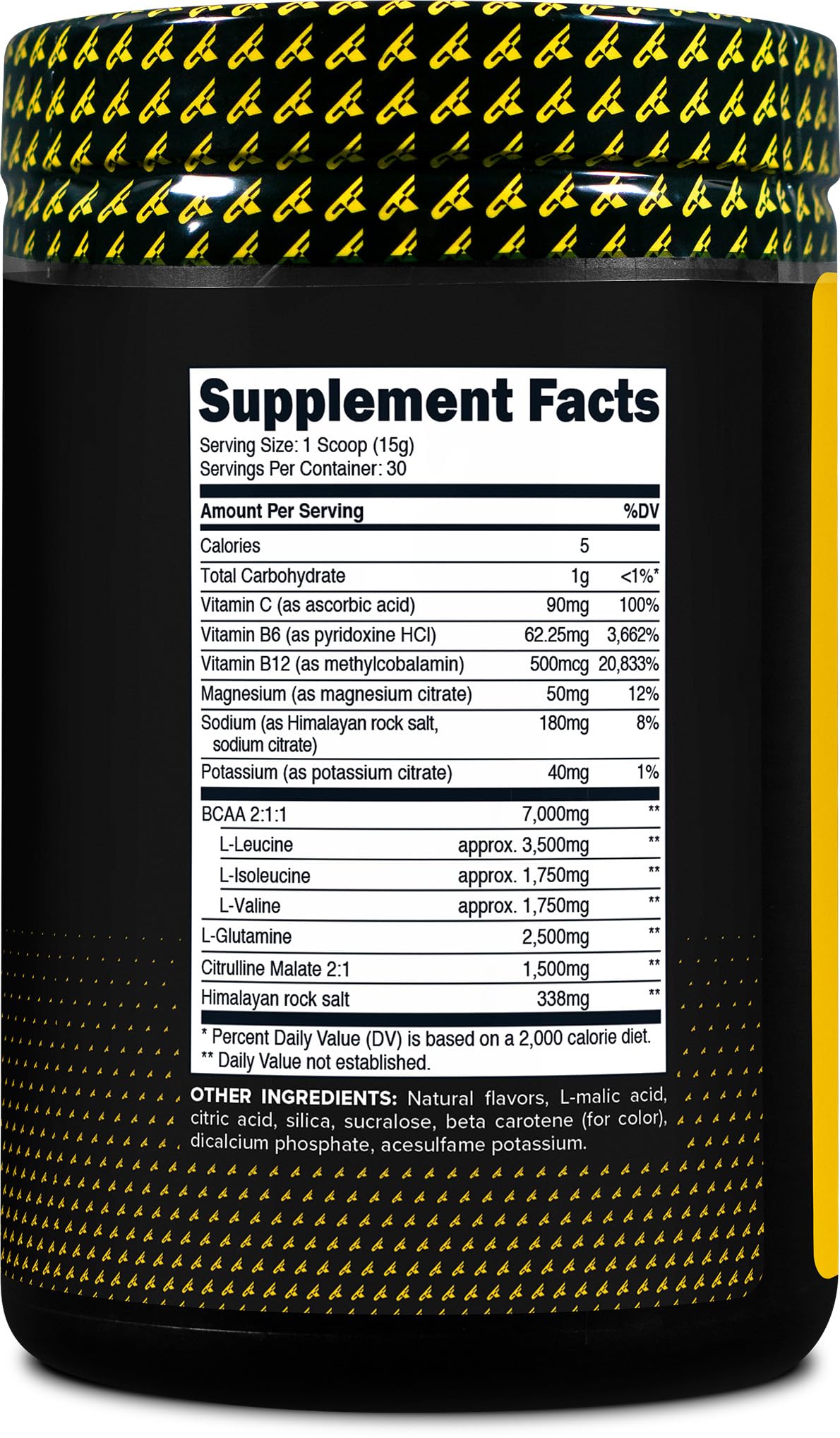 Primaforce BCAA powder pineapple mango poured into a glass during a session