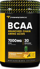 Primaforce BCAA powder pineapple mango tub ready for post-workout recovery
