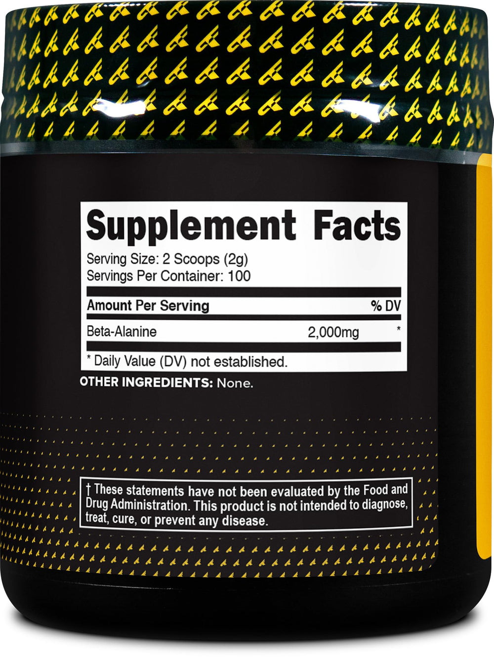 Primaforce Beta-Alanine bottle open beside glass for quick mixing.