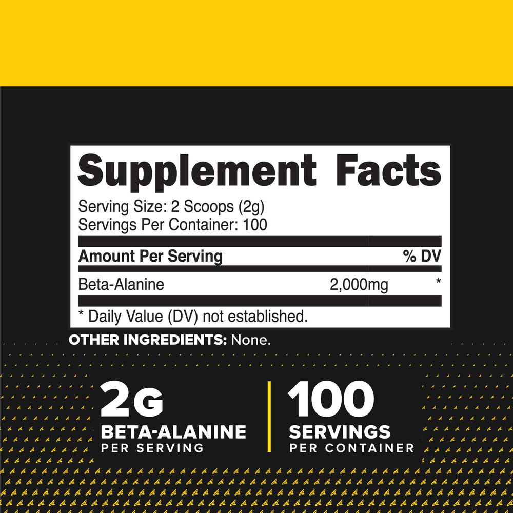 Primaforce Beta-Alanine powder scoop on table for easy daily dosing.