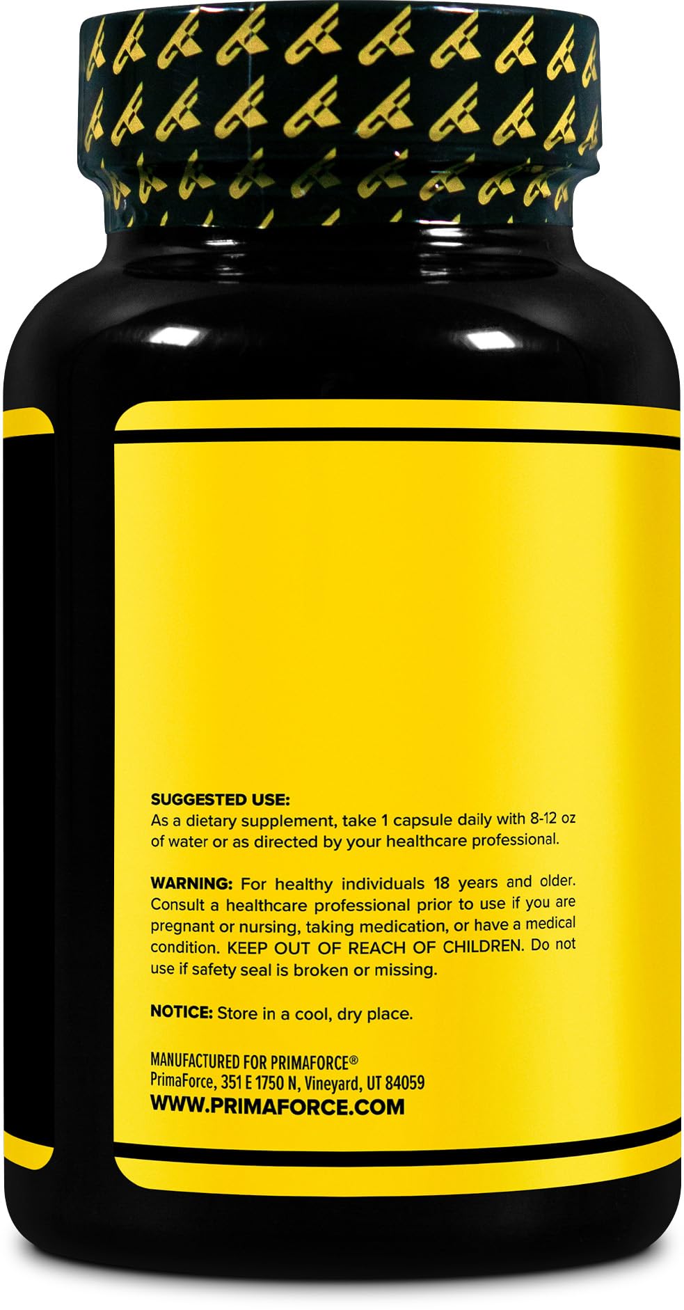 Primaforce Boron Capsules label highlights boron citrate source and purity.