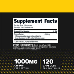 Primaforce Cissus capsules close-up, highlighting texture and potential joint comfort.