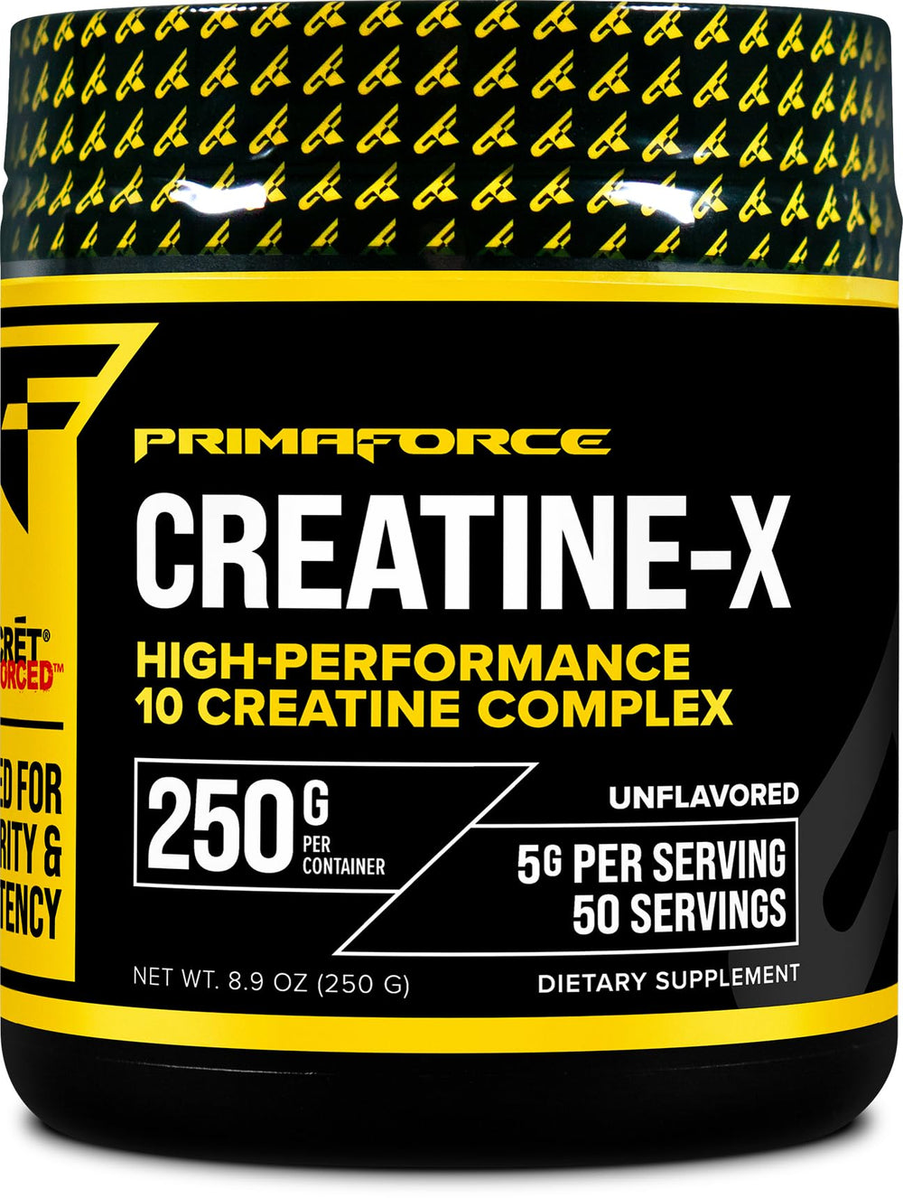Primaforce Creatine-X 250g bottle front view for enhanced workout support