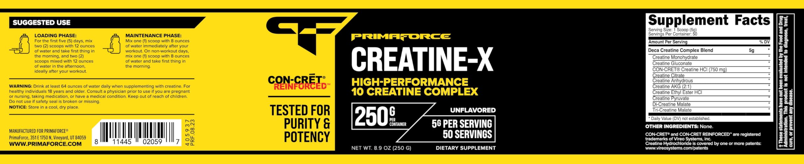 Primaforce Creatine-X powder dispersion image suggesting easy mixing and quick uptake