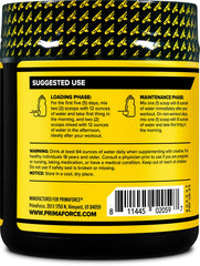 Primaforce Creatine-X serving scoop showing a 5 g dose for consistent training sessions