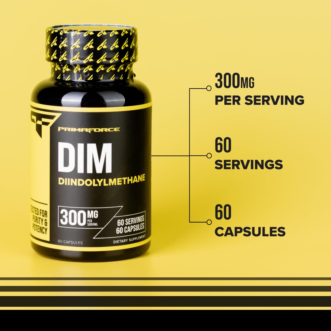 Primaforce DIM label and packaging with clear ingredients.