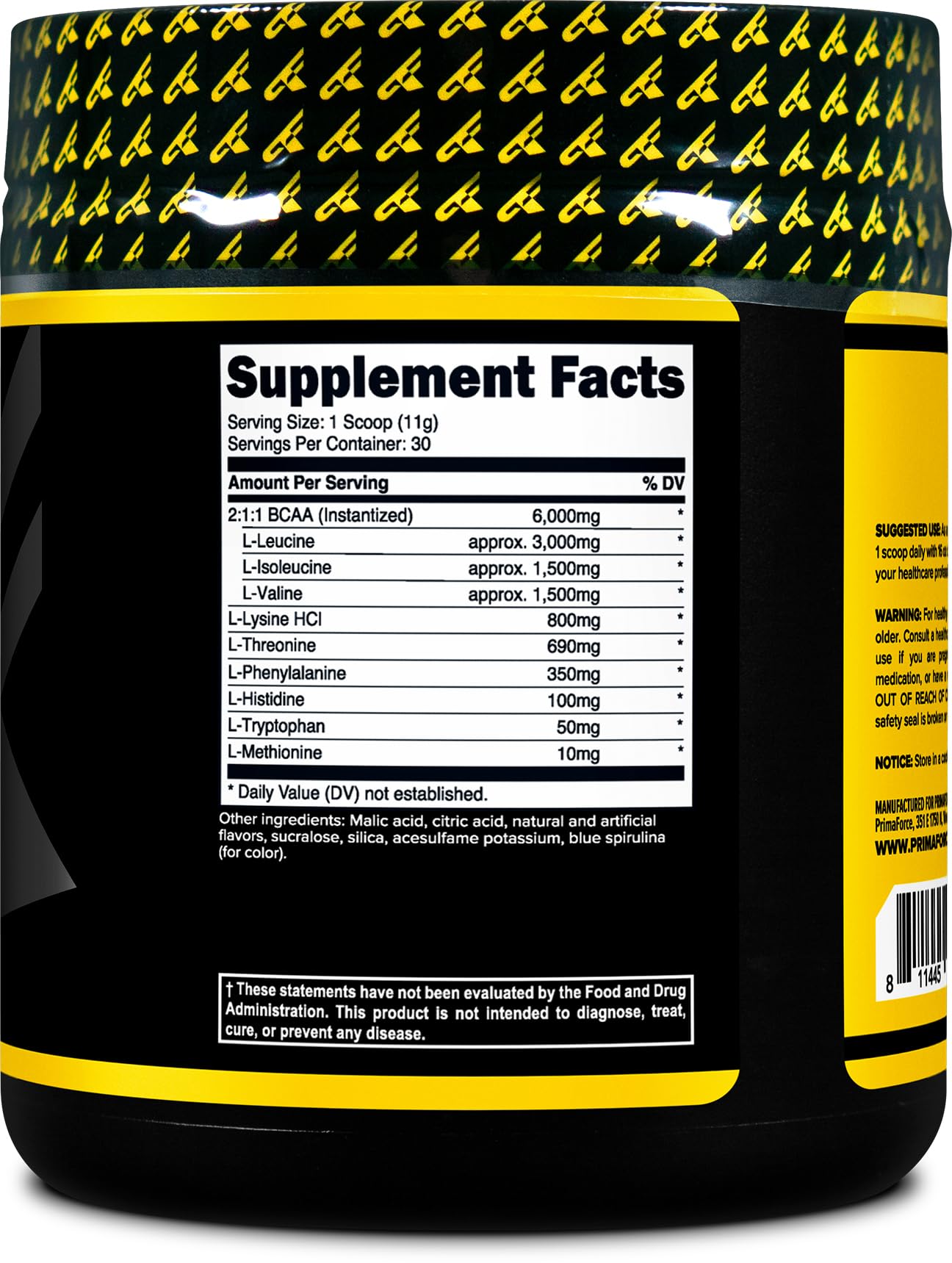 Primaforce EAA Powder Rocket Pop label close-up signals quality and safety