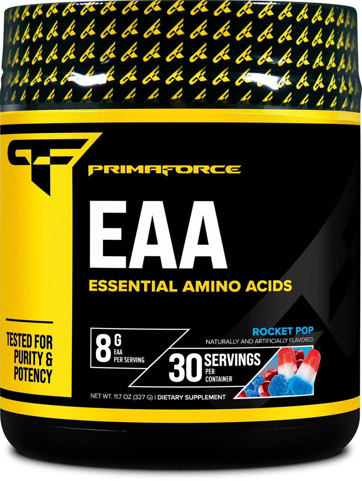 Primaforce EAA Powder Rocket Pop tub for post-workout recovery support