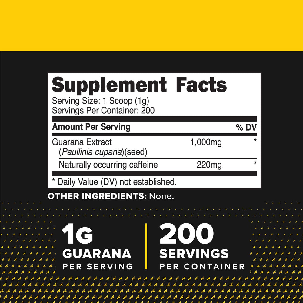 Primaforce Guarana Powder with scoop shows convenient daily serving.