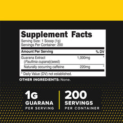 Primaforce Guarana Powder with scoop shows convenient daily serving.