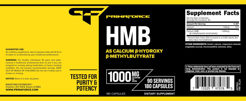 Gluten-free and non-GMO certification badge for Primaforce HMB