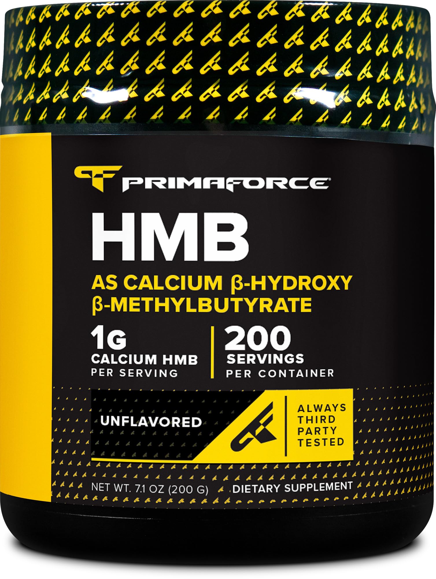 Primaforce HMB powder unflavored bottle for versatile supplementation routines.