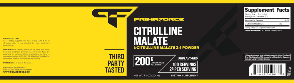 Primaforce packaging highlights vegan, non-GMO formula and potency.