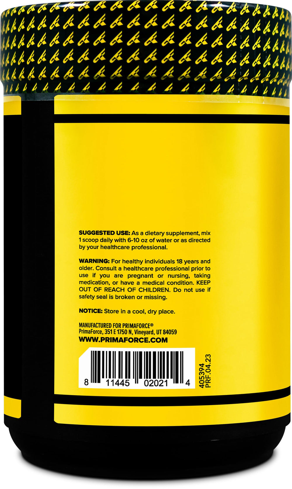 Unflavored Primaforce L-Glutamine dissolving smoothly in water or shakes.
