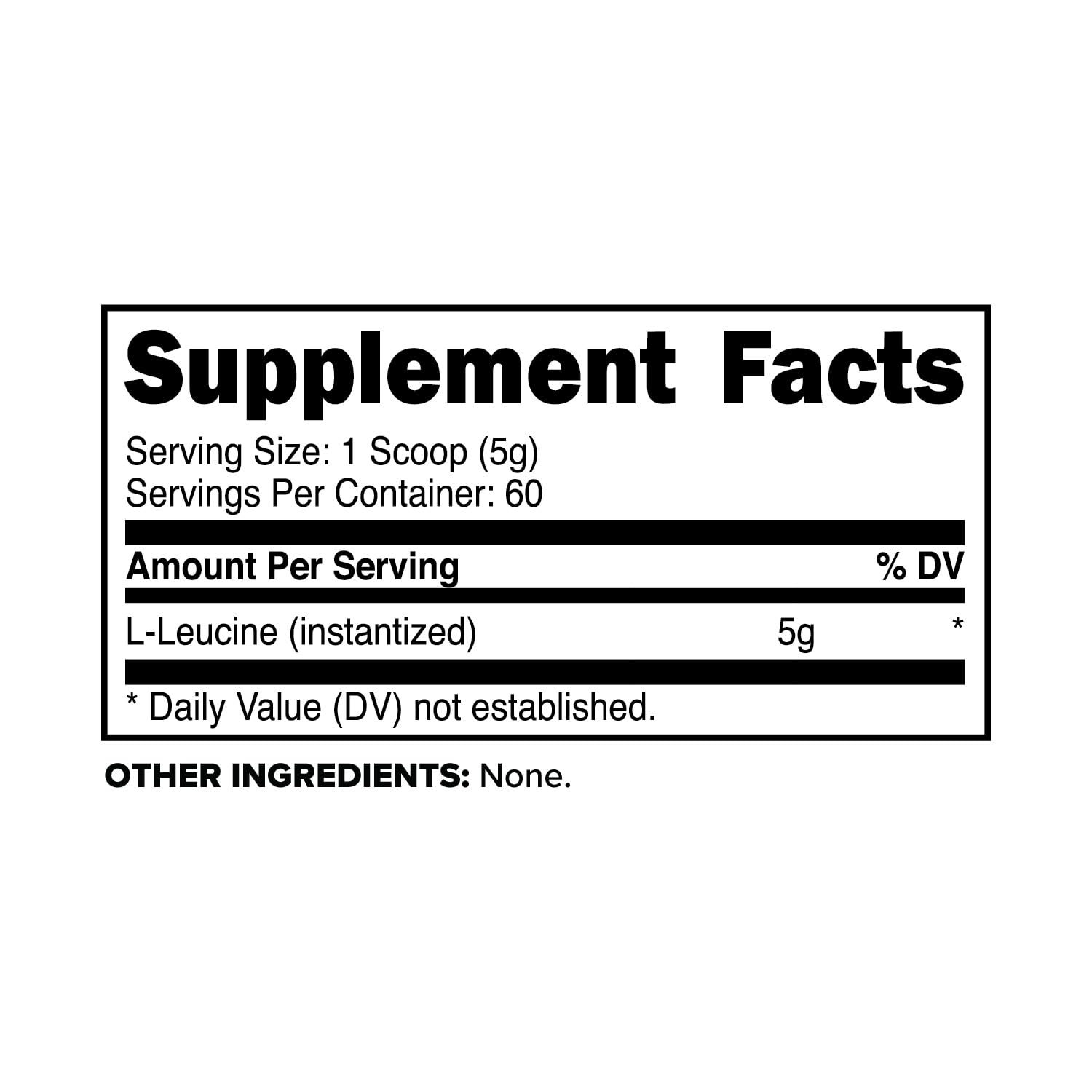 Primaforce L-Leucine powder dispensing serving scoop for precise 5 g portions.