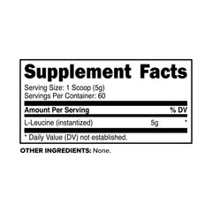 Primaforce L-Leucine powder dispensing serving scoop for precise 5 g portions.