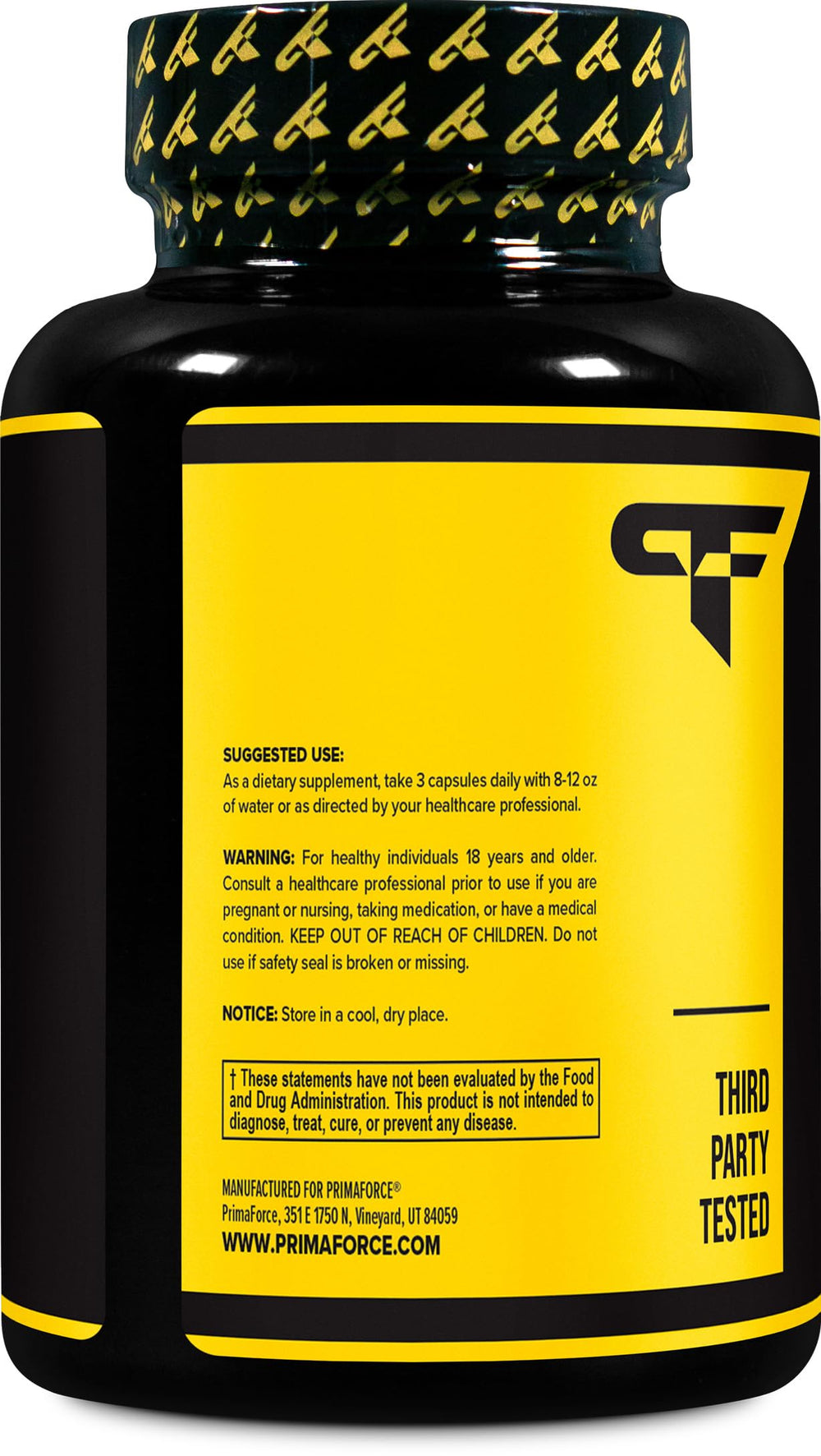 Primaforce Nitric Oxide Booster capsules close-up showing capsule texture for daily use