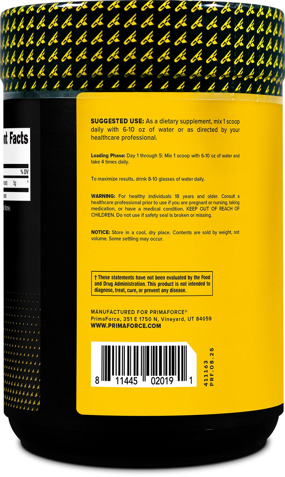 Primaforce serving scoop included in the creatine container