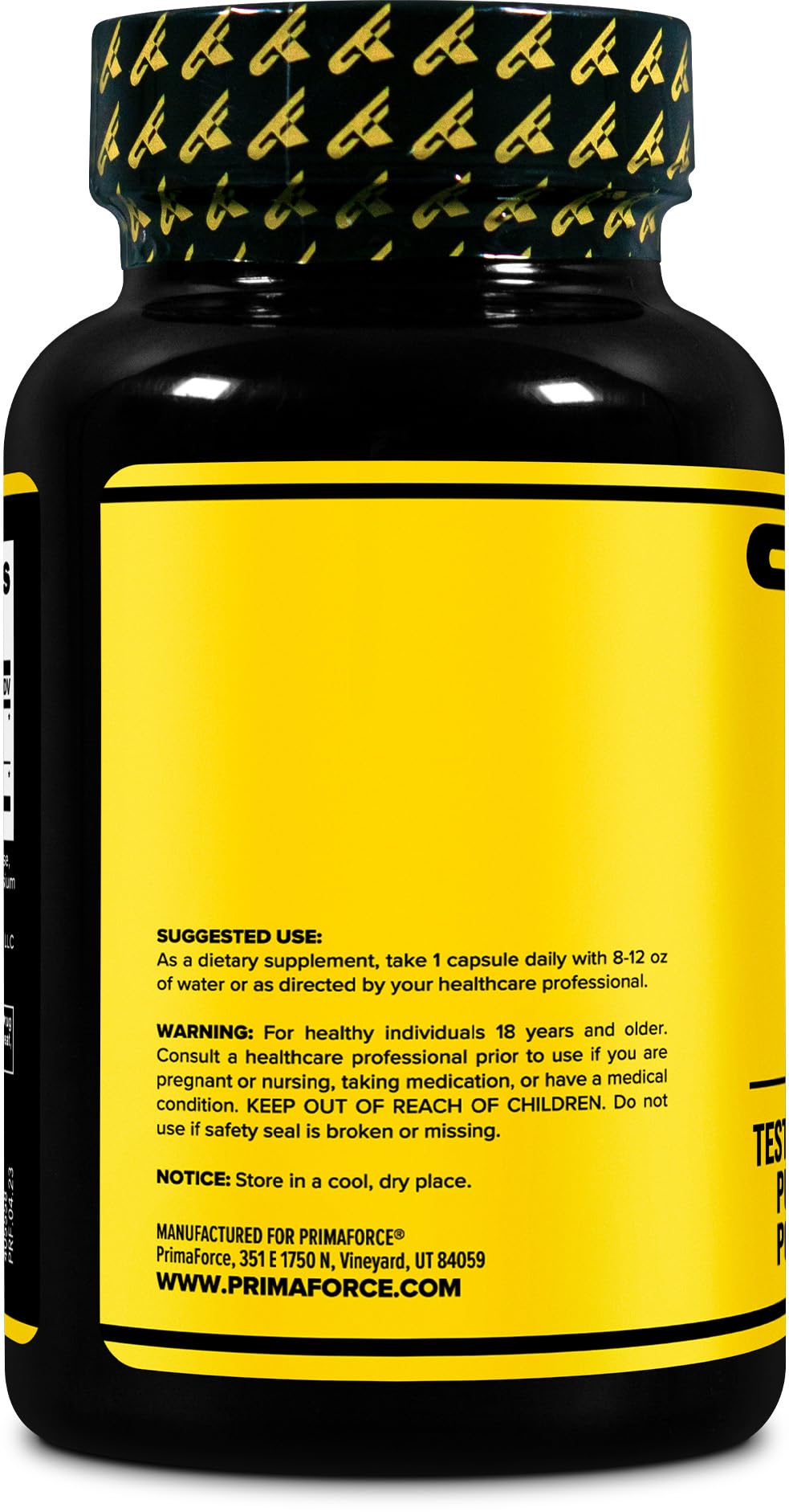 Primaforce Syneburn bottle label clearly lists Advantra Z and synephrine per serving.