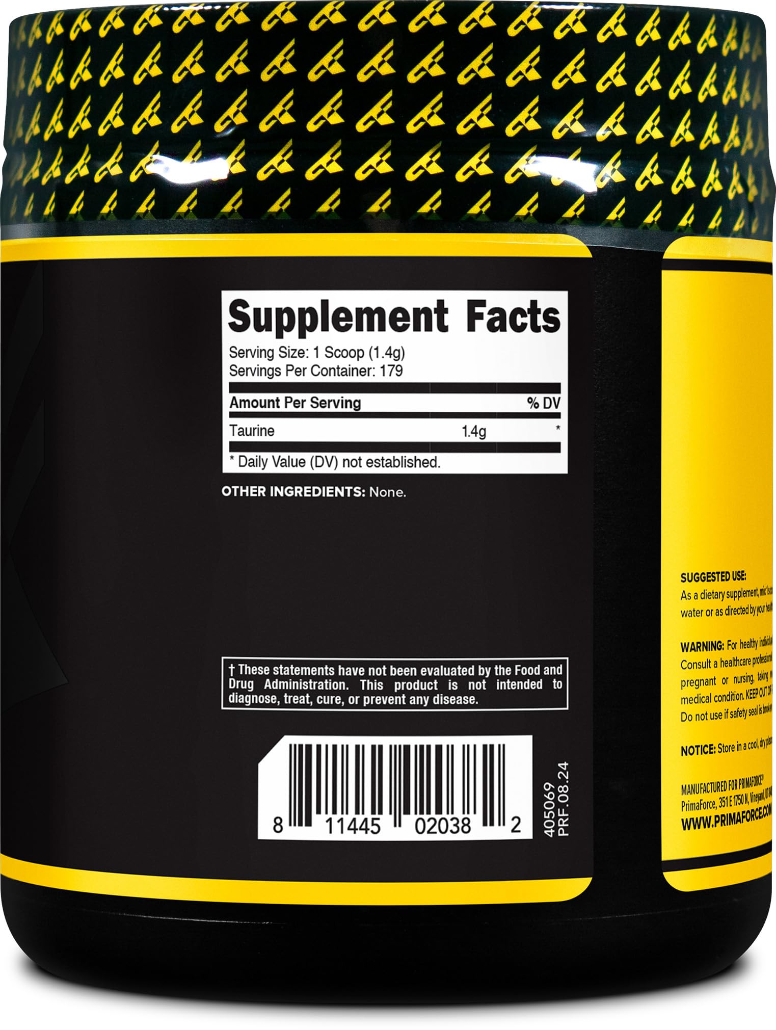 Primaforce Taurine Powder dissolves smoothly in water in a glass