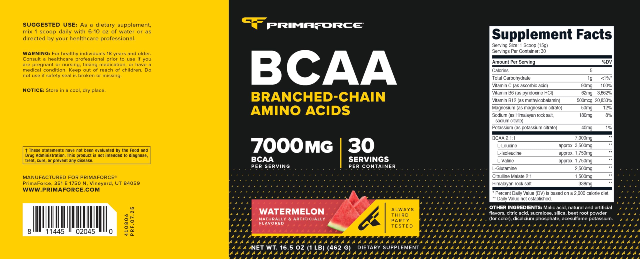 Primaforce Watermelon BCAA post-workout drink in action for faster recovery.