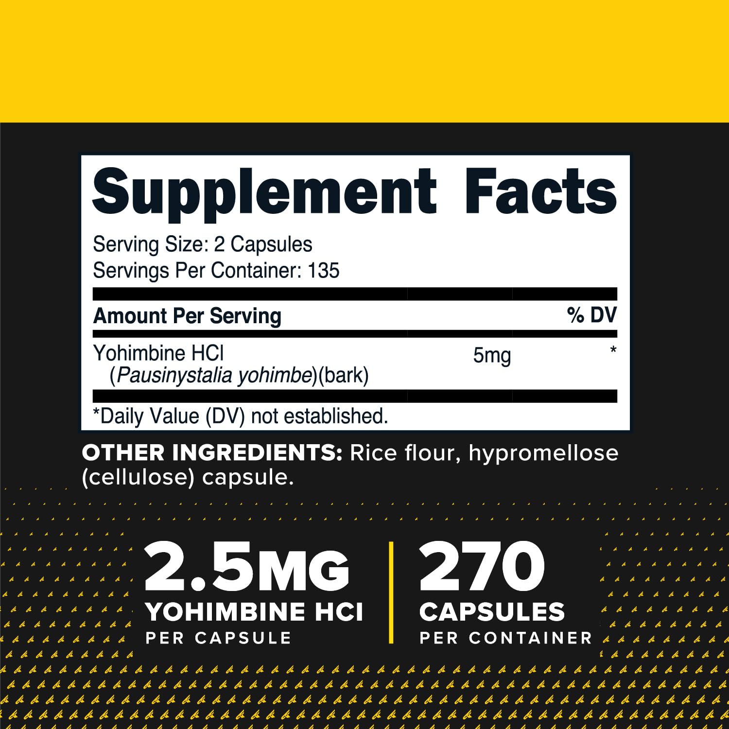 Primaforce Yohimbine HCl capsules on label highlight quality and ingredients.