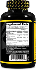 Primaforce ZMA label with non-GMO and gluten-free notes
