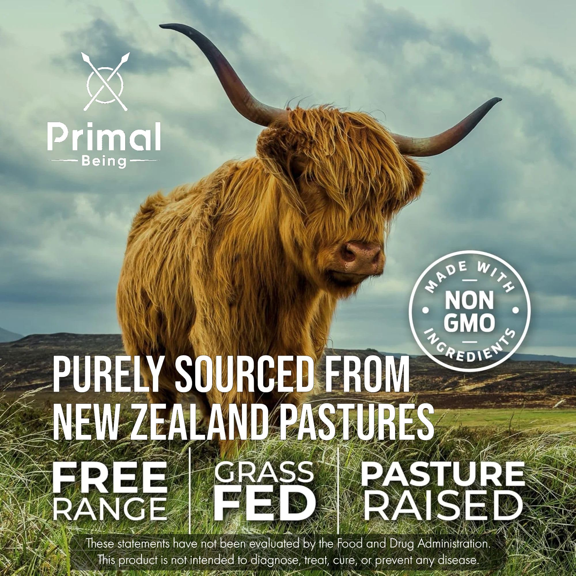 Primal Being Beef Organs capsules closeup showing compact, easy-to-swallow organ blend.
