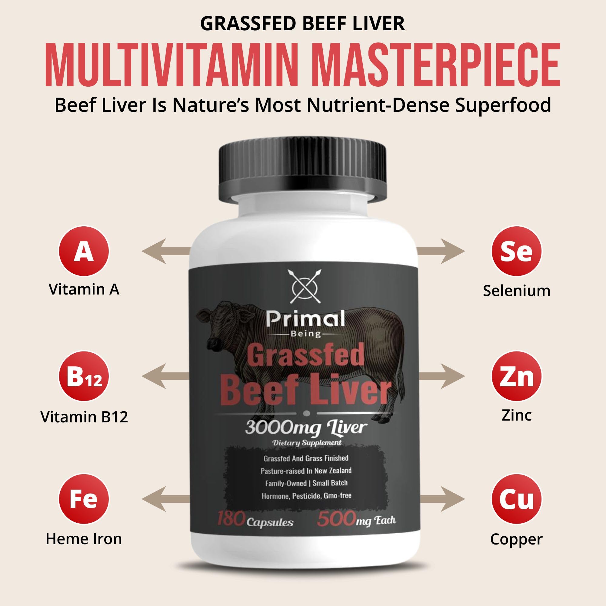 New Zealand pasture-raised liver highlights clean sourcing and purity.