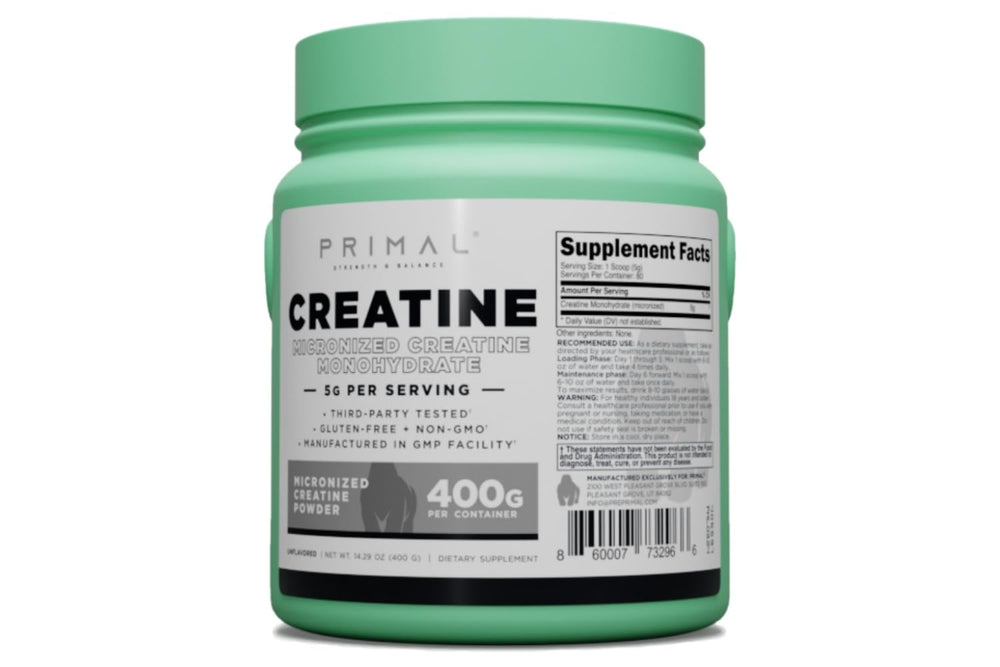 Primal Creatine serving scoop showing precise 5 g portions for accuracy.