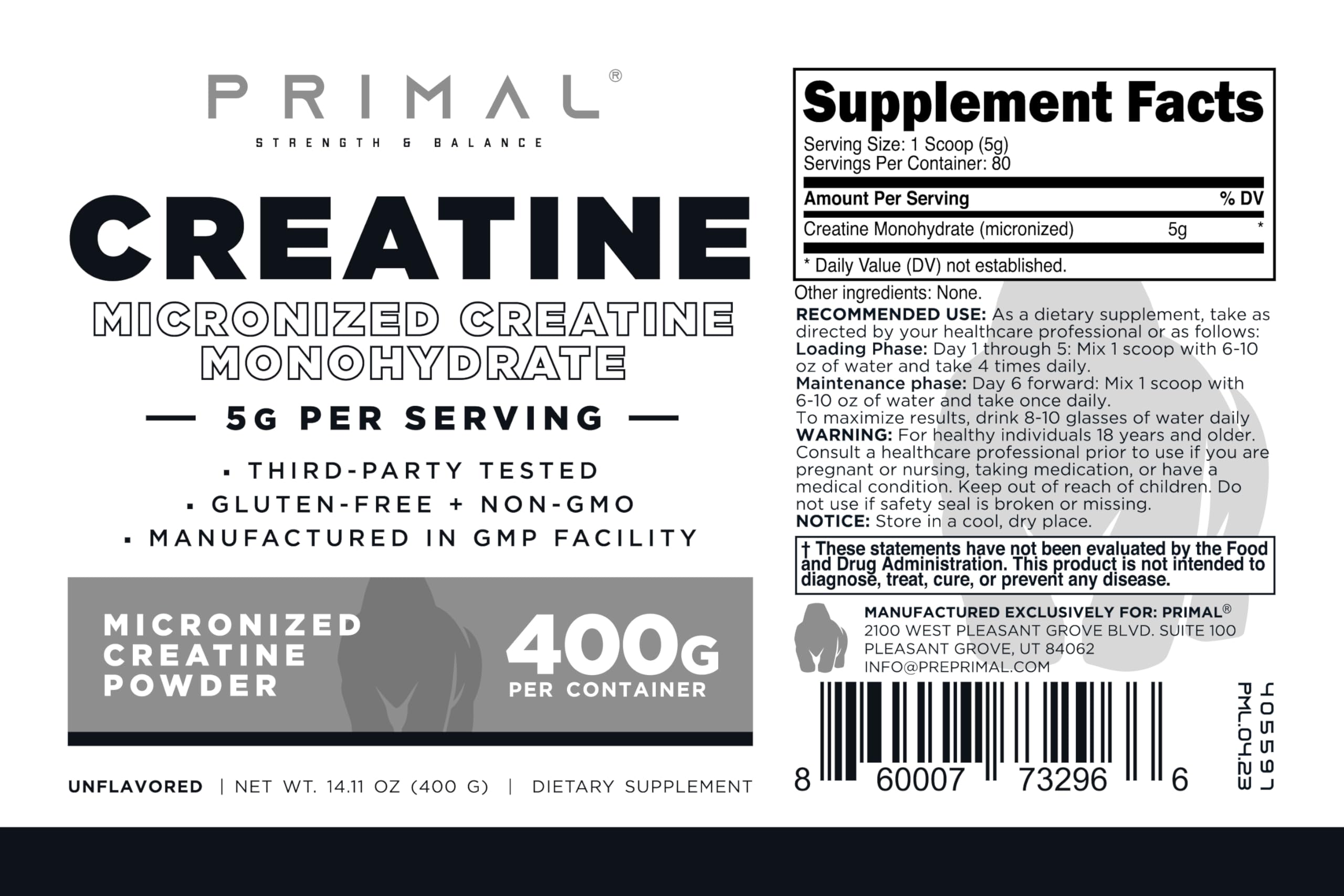 Prepared Primal Creatine shake makes a quick pre-workout drink.