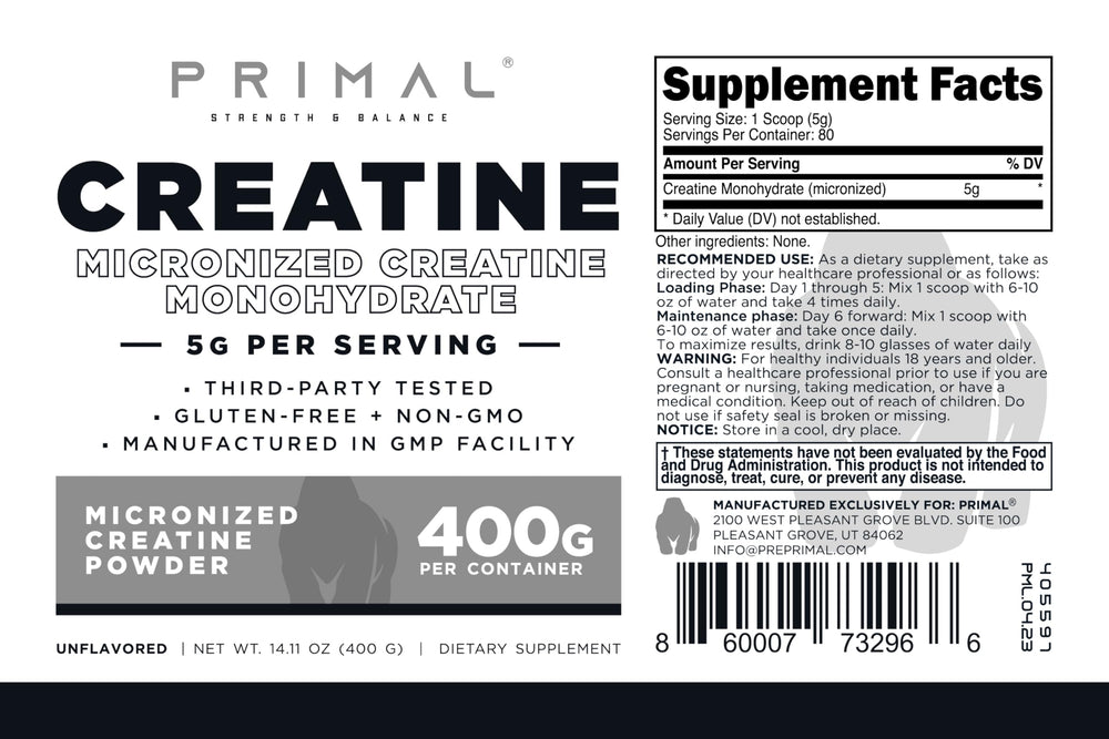Prepared Primal Creatine shake makes a quick pre-workout drink.