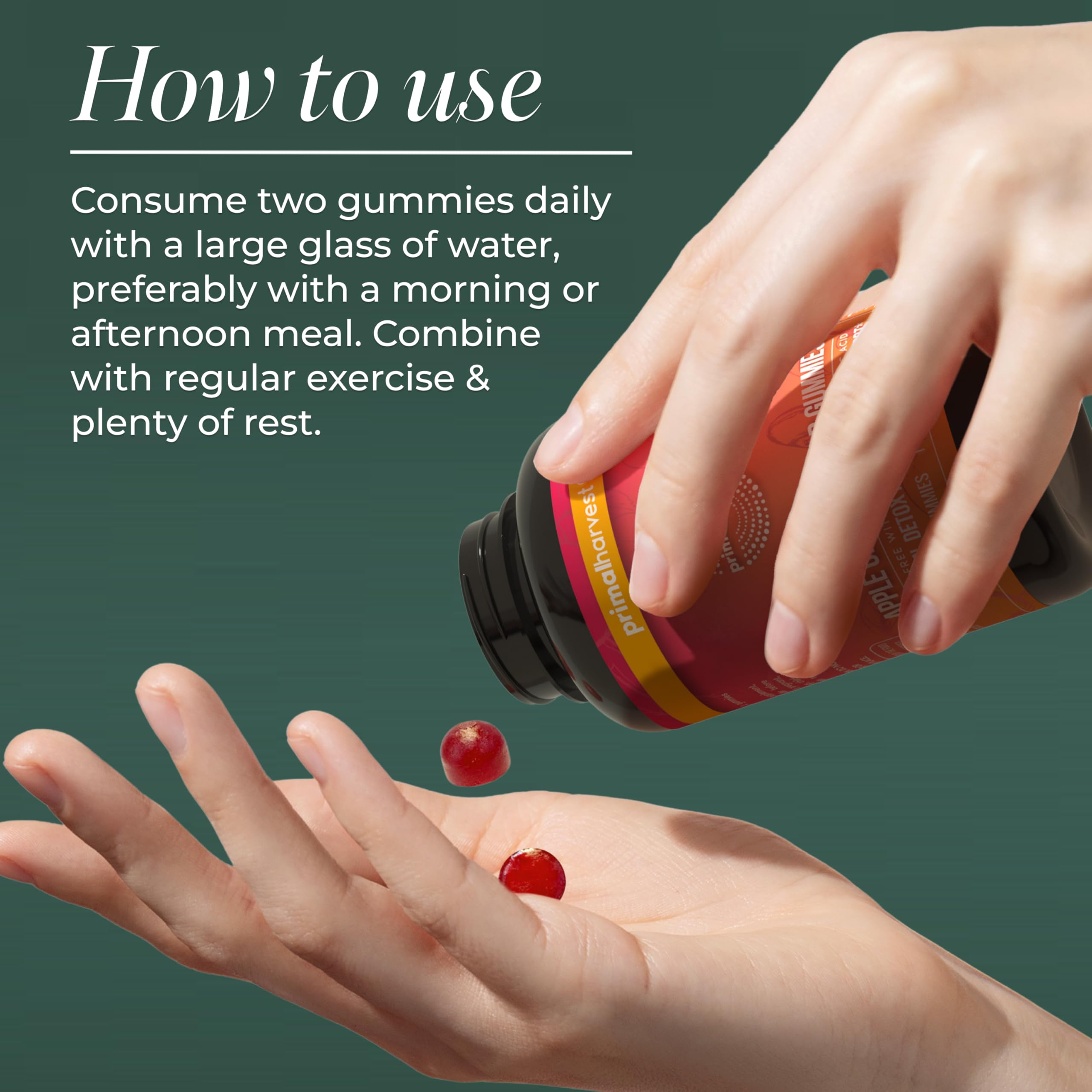 Primal Harvest ACV Gummies with B12 support energy metabolism.
