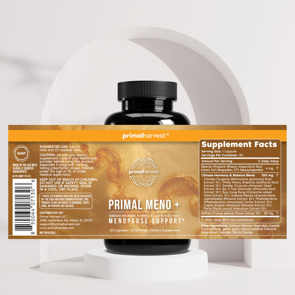 Saffron note in Meno+ showing uplifting ingredient
