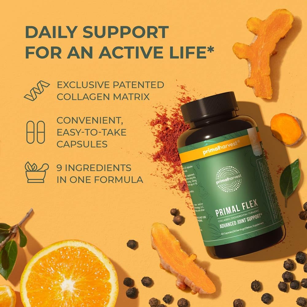 Primal Harvest Primal Flex label highlights hyaluronic acid