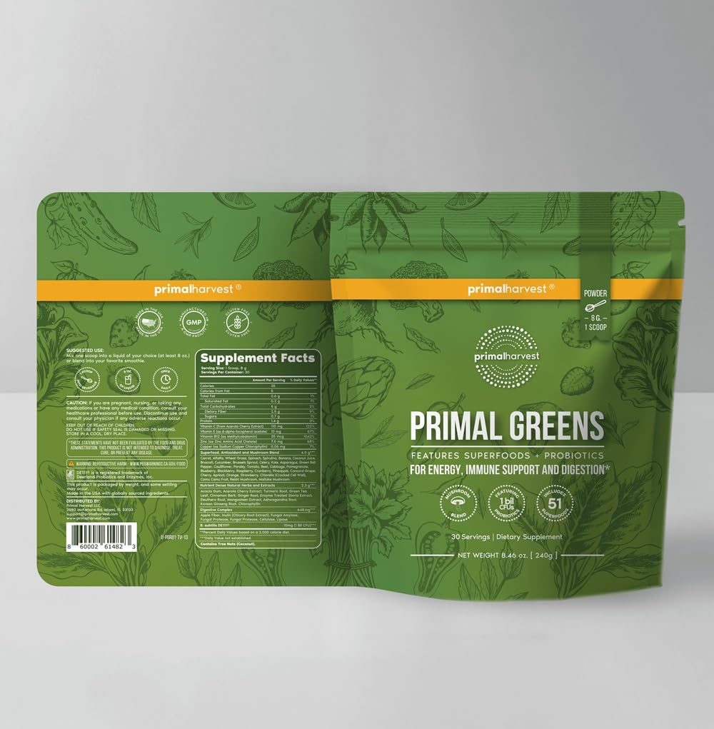 Primal Harvest Primal Greens serving scoop ready for easy daily use