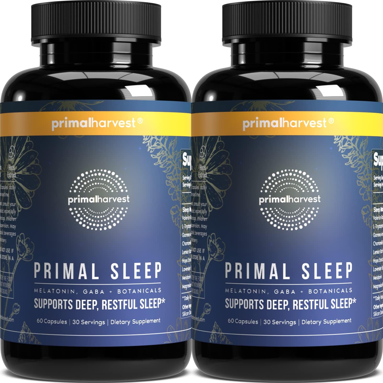 Primal Harvest Primal Sleep bottle for nighttime calm and relaxation.