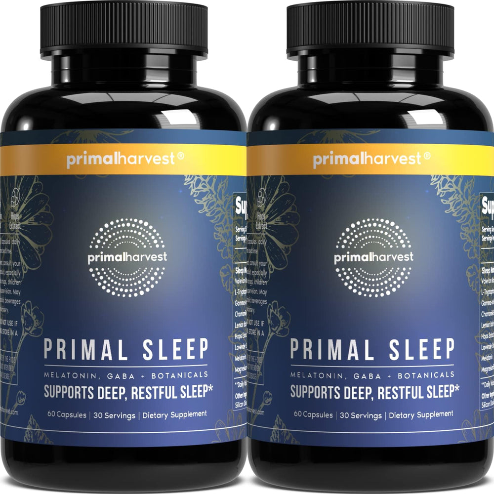 Primal Harvest Primal Sleep bottle for nighttime calm and relaxation.
