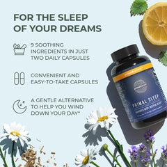 Primal Harvest Primal Sleep label info shows ingredients for mindful rest.