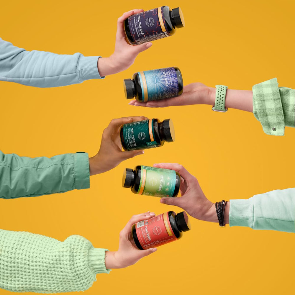 Primal Harvest Probiotics graphic hinting at diverse strains