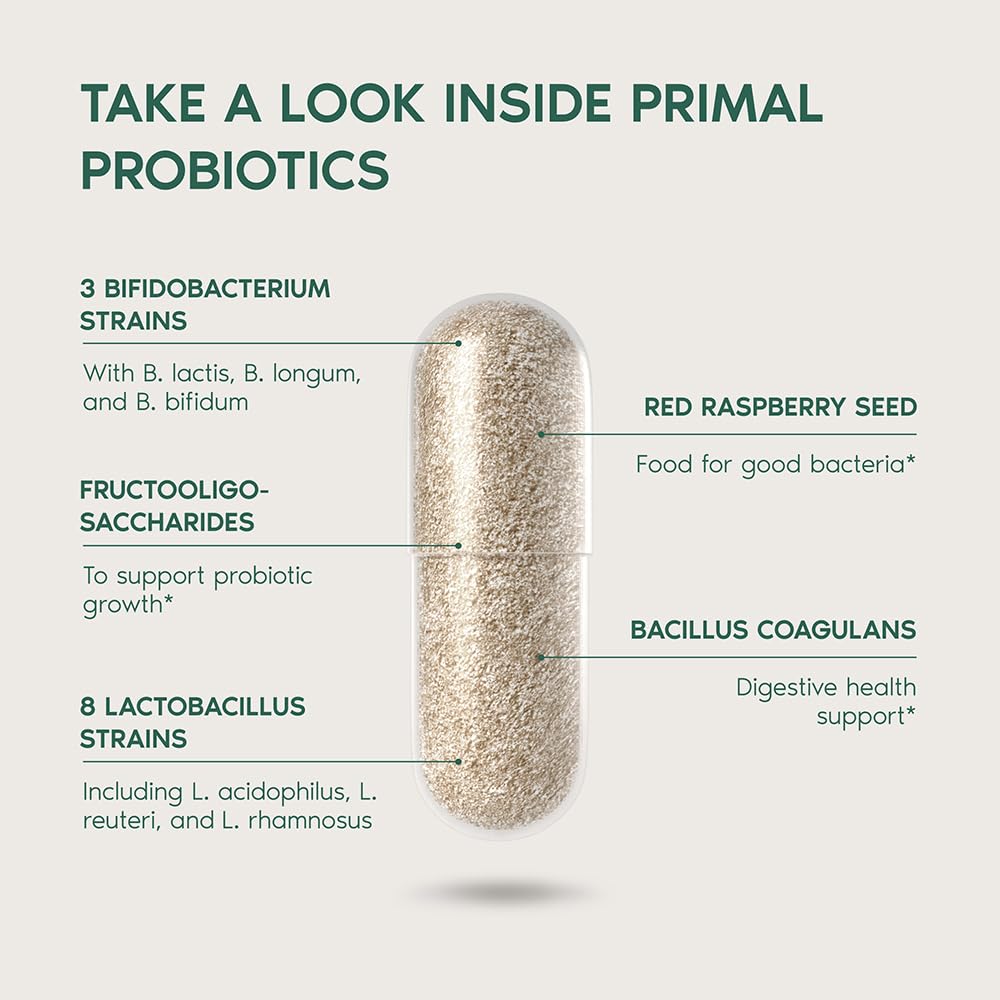 Primal Harvest Probiotics label detail showing product quality