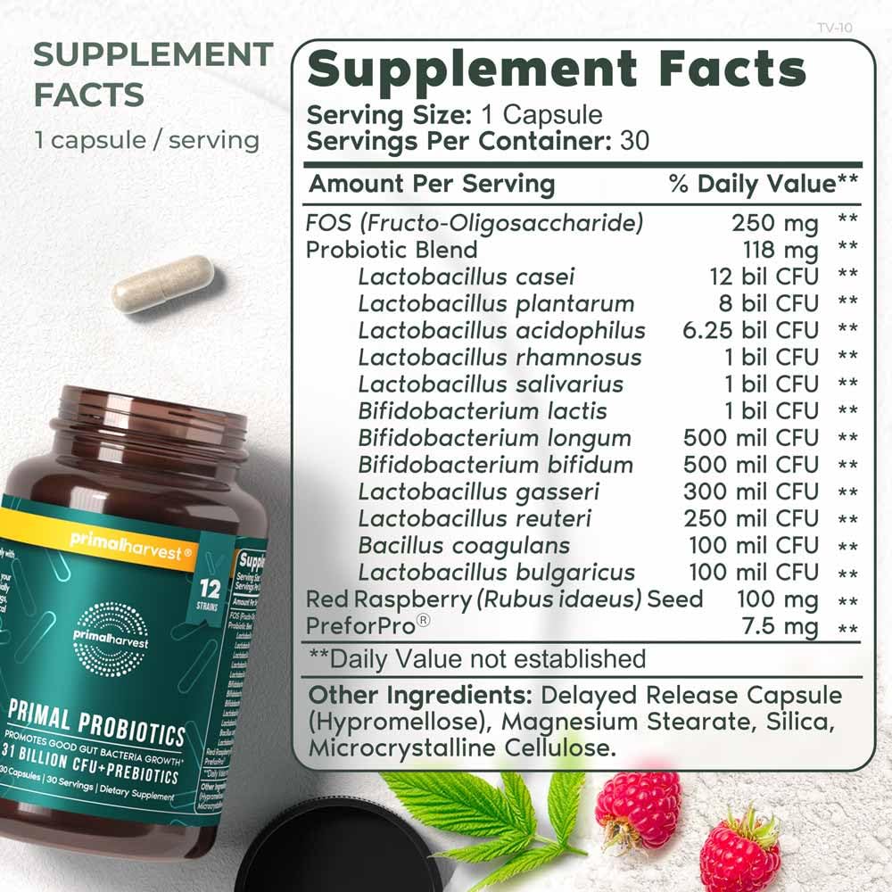Primal Harvest Probiotics capsules ready to take with meals.