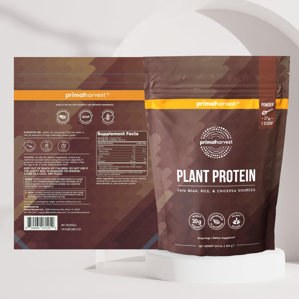 Primal Harvest gluten-free soy-free protein powder scoop close-up.