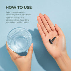 Primal Harvest Restore dosing scene shows simple daily supplement ritual.