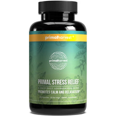 Primal Harvest ashwagandha capsule supports calm and balanced focus.