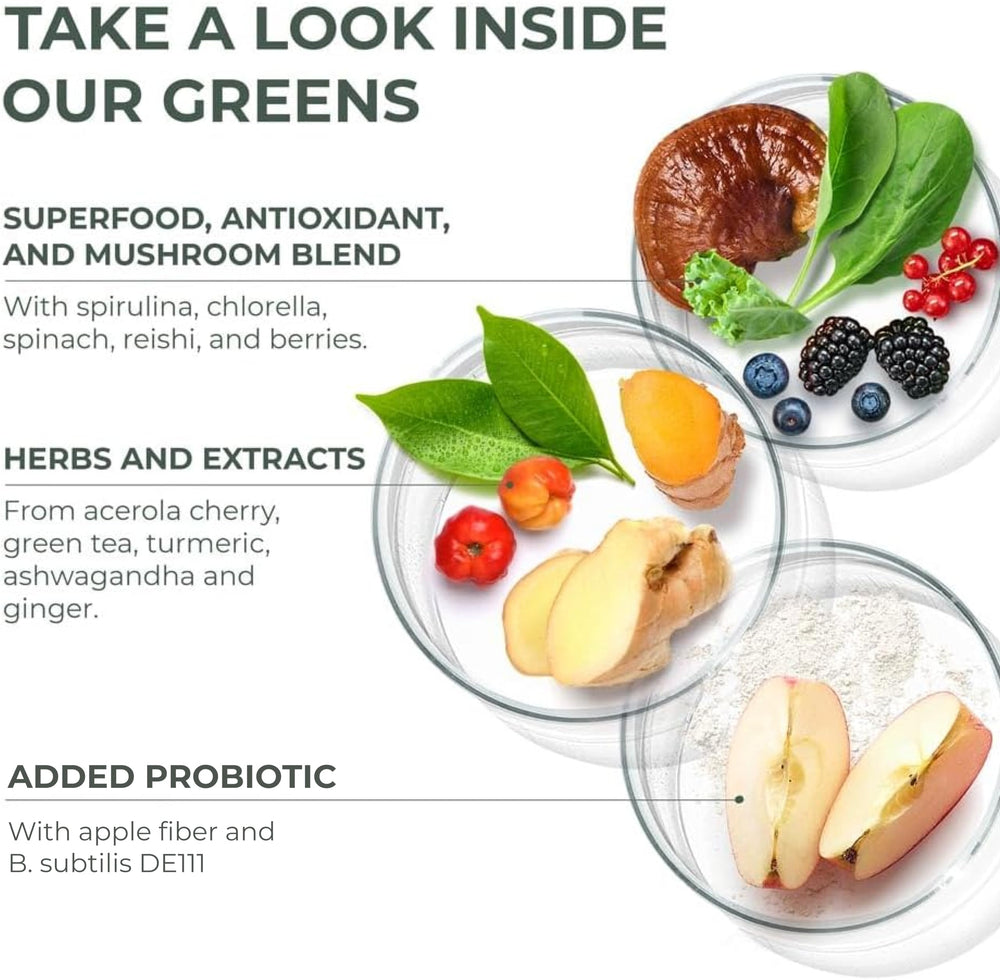 Primal Harvest adaptogens with ashwagandha and reishi in the greens powder