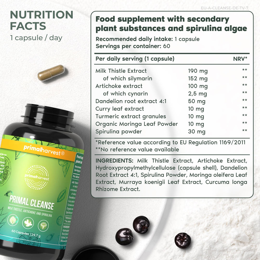 Primal Harvest Total Cleanse capsules ready for daily detox support