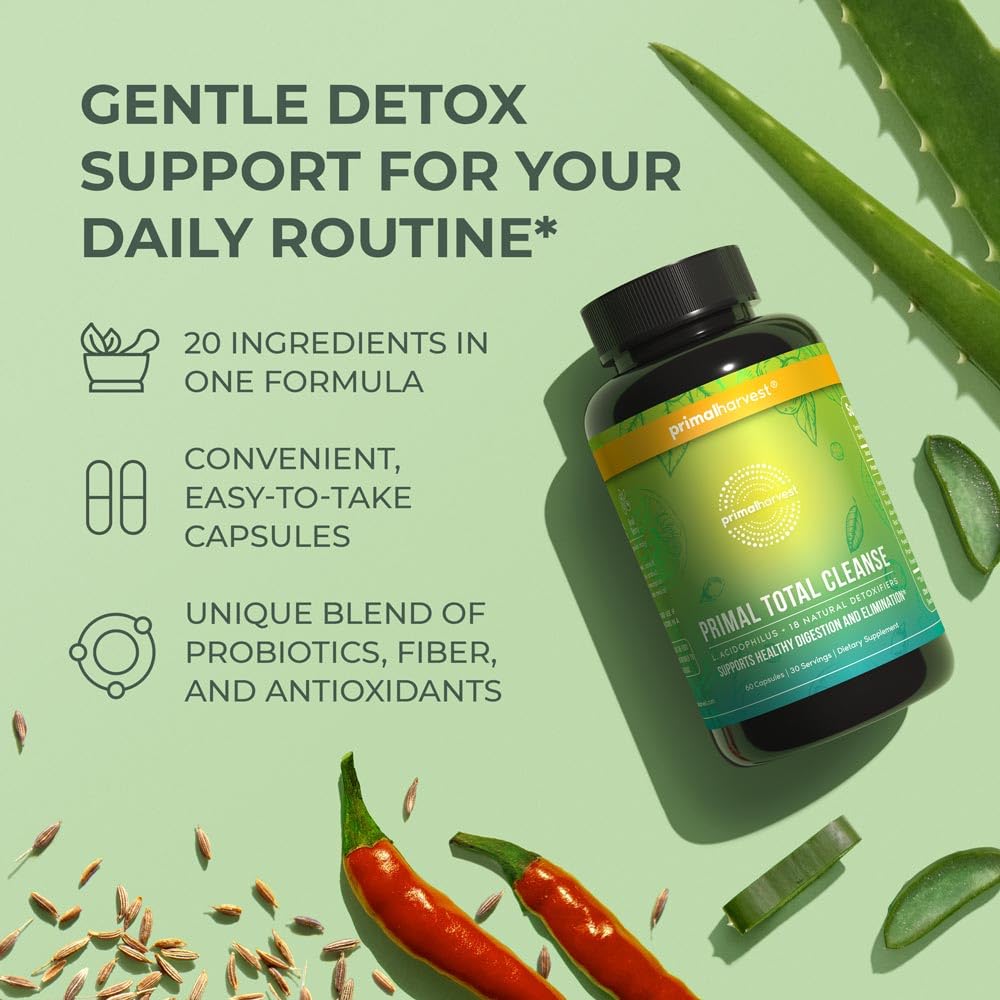 Primal Harvest Total Cleanse with water supporting daily digestion routine