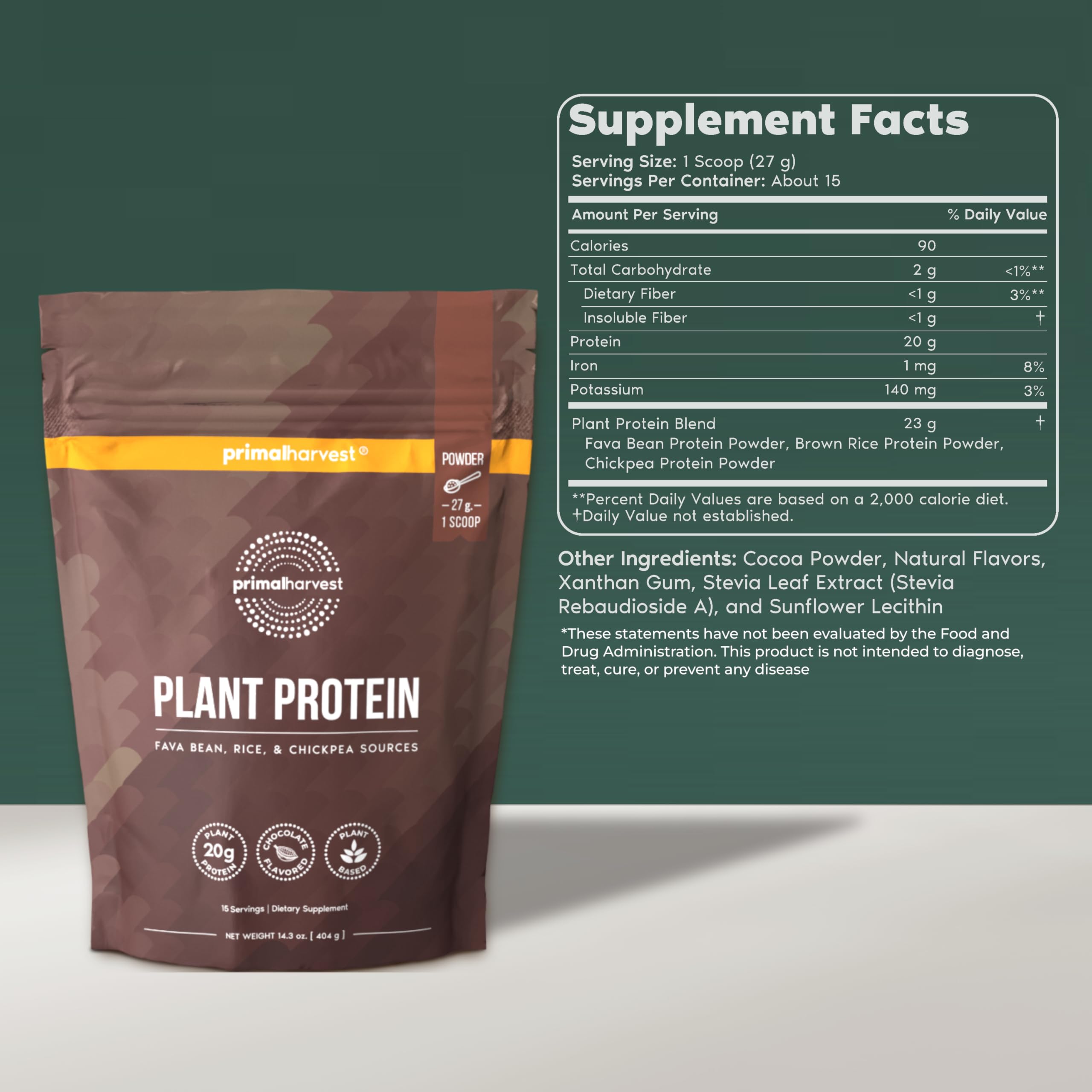 Primal Harvest chocolate protein powder being mixed in a shaker for a quick shake.