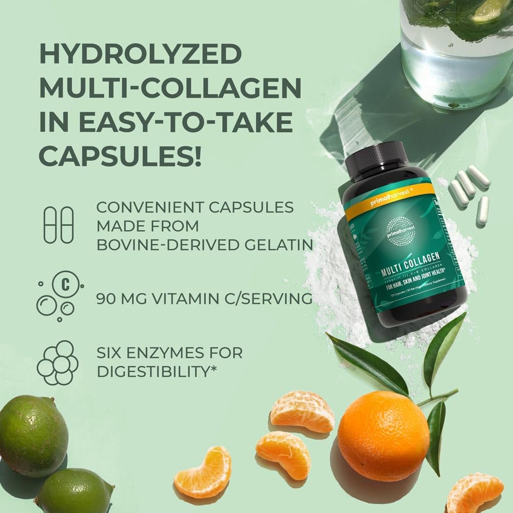 Primal Harvest vitamin C ingredient photo suggests collagen synergy for stronger results